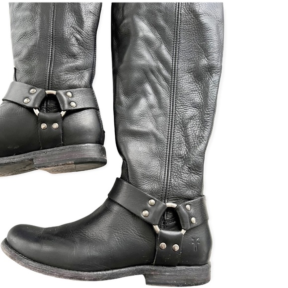 Frye • Phillip Harness Tall Black Boot - Picture 6 of 13
